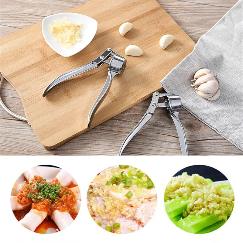 Stainless Steel Garlic Press Crusher Mincer Handheld Garlic Smasher Squeezer Manual Press Grinding Tool Kitchen Accessories