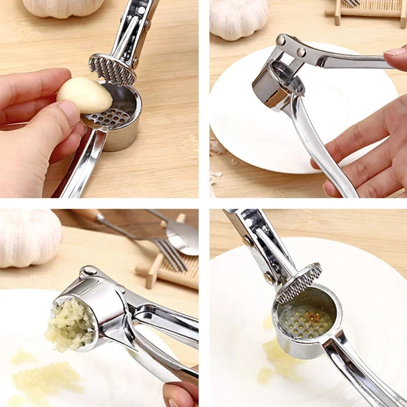 Stainless Steel Garlic Press Crusher Mincer Handheld Garlic Smasher Squeezer Manual Press Grinding Tool Kitchen Accessories