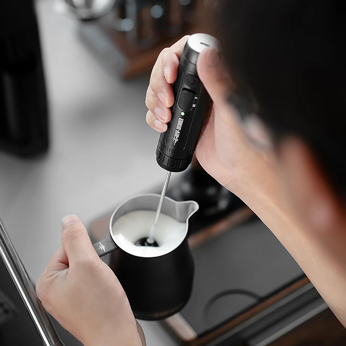 MHW-3BOMBER Electric Milk Frother Portable Handheld Milk Foamer USB Rechargeable Coffee Foam Maker Espresso Coffee Accessories