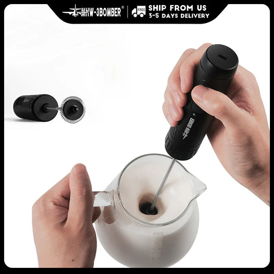 MHW-3BOMBER Electric Milk Frother Portable Handheld Milk Foamer USB Rechargeable Coffee Foam Maker Espresso Coffee Accessories